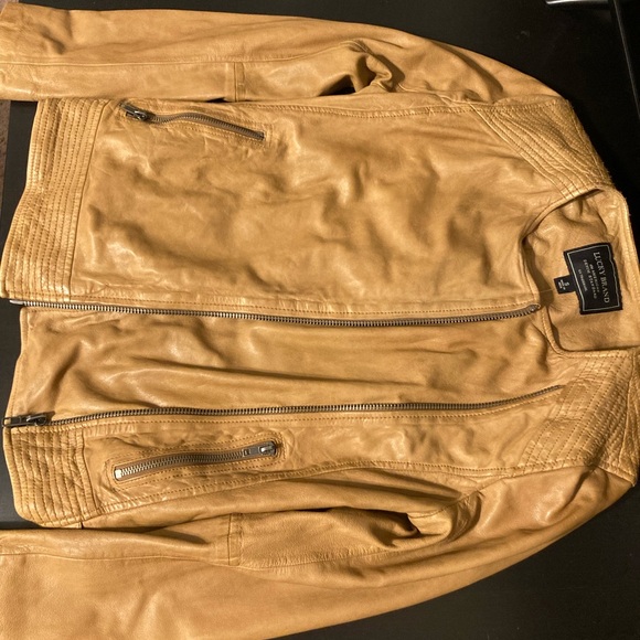 Lucky brand beige leather jacket - Picture 7 of 8